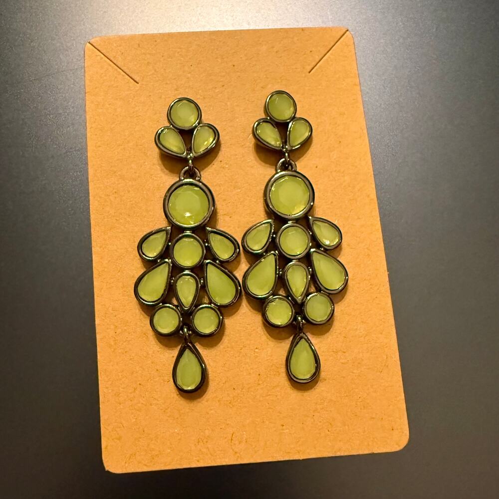 Lia Sophia Slow Dance Mint Green Beaded Hematite Earrings
